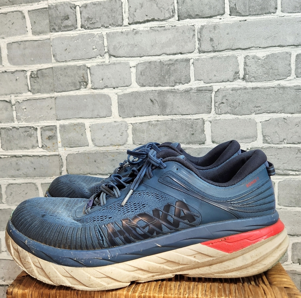 HOKA One One Men's Size 12.5 Bondi 7 Running Shoes Athletic Sneakers